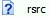 a computer icon of a white piece of paper with a blue question mark over it and the letters rsrc to the right of the paper