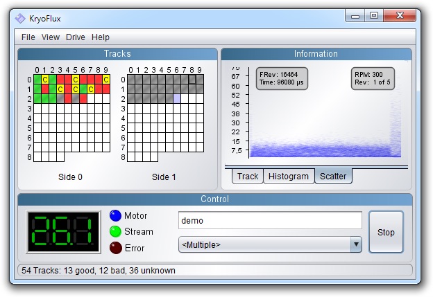 KryoFlux GUI window
